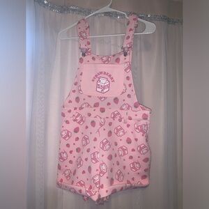 Hot Topic Sweet Society Strawberry Milk Shortalls